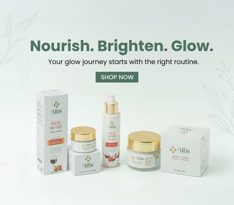 Alfis Beauty Instant Glow Cream and Red Wine Facewash Combo Offer